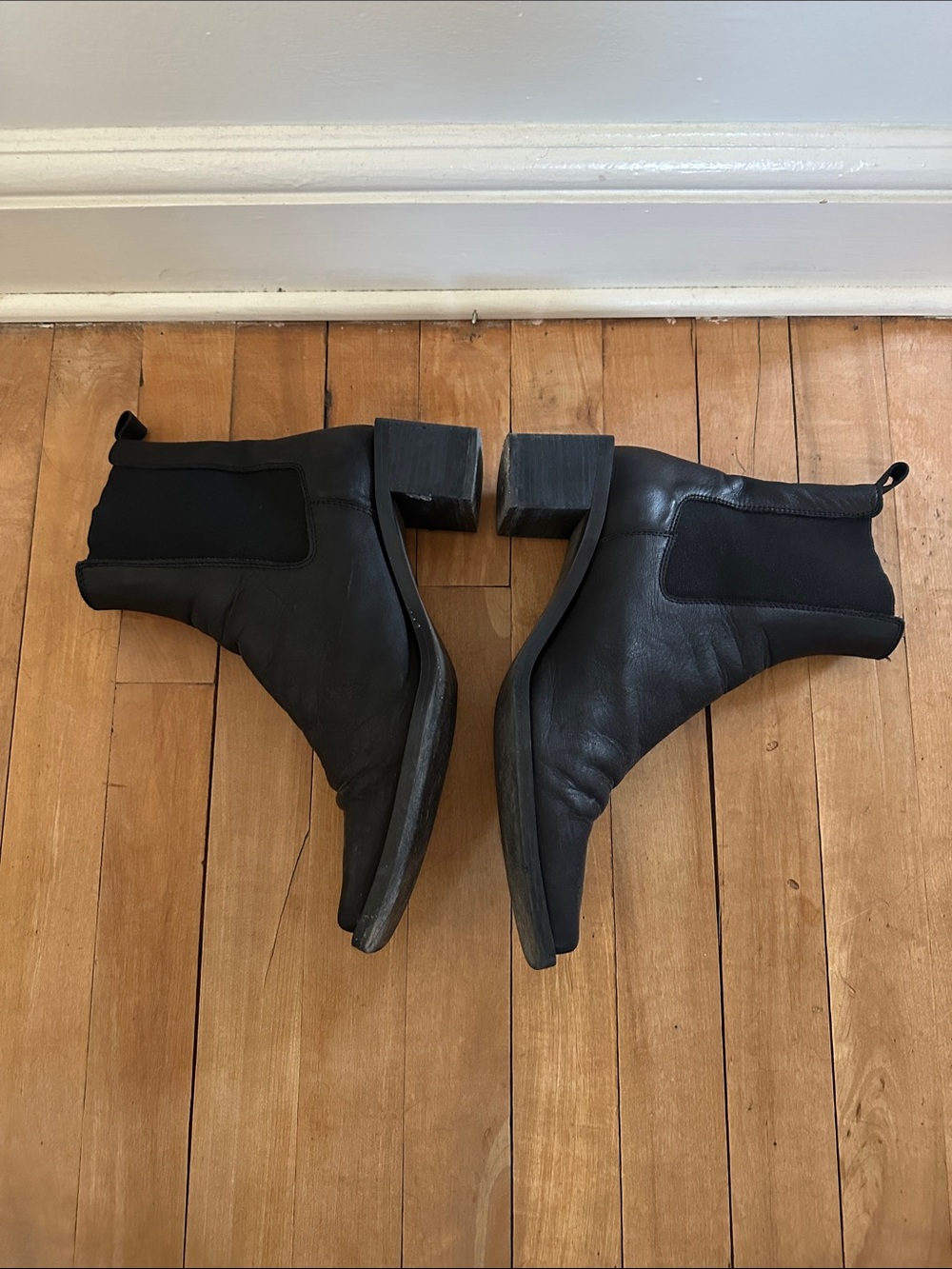 L’Intervalle Black Square Toe Leather Boots - Picture 3 of 6